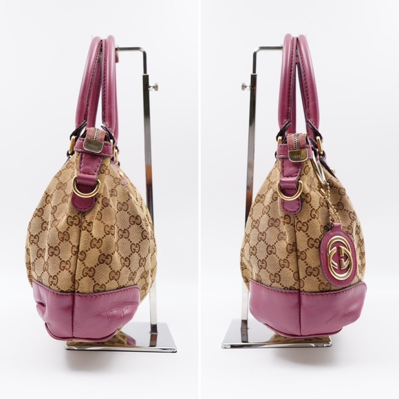 AQ28❤️ GUCCI Monogram Sukey Top Handle Satchel - Picture 5 of 15